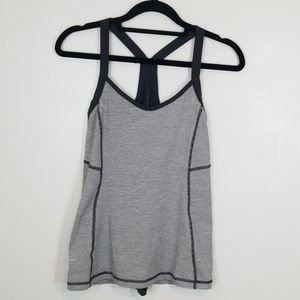 Lululemon RacerBack Striped Gray Tank Top